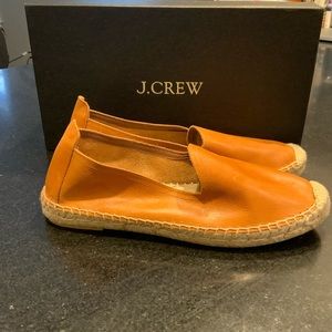 J. Crew Tan Espadrille Shoes with Leather Upper